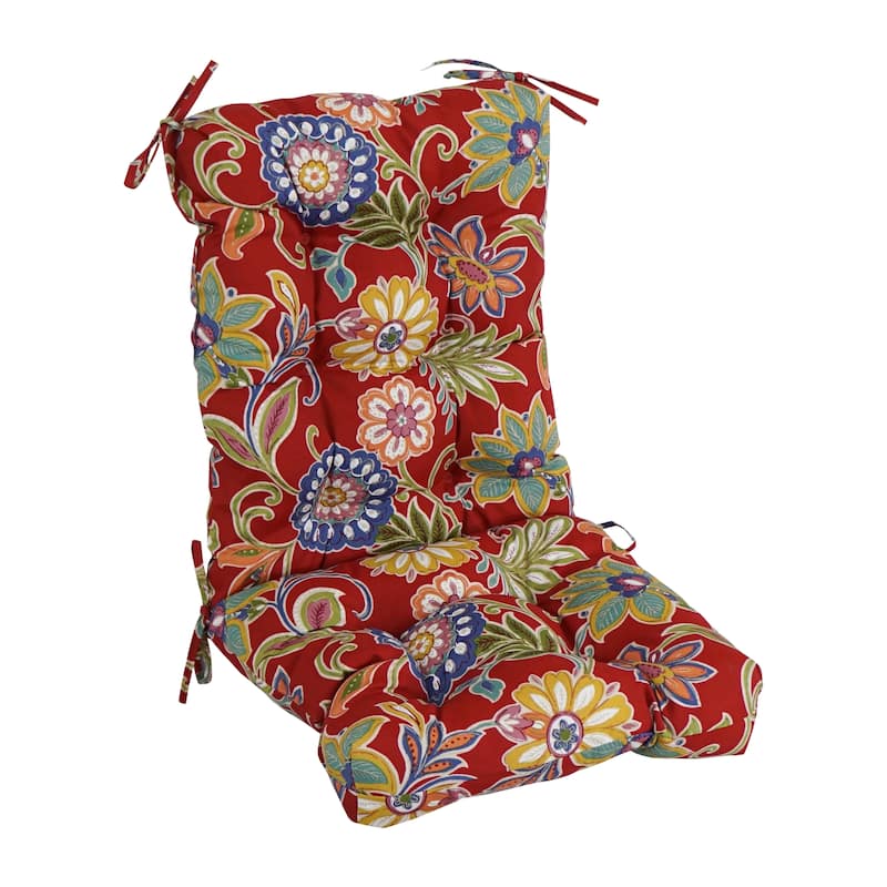 Multi-section Tufted Outdoor Seat/Back Chair Cushion (Multiple Sizes) - 18 x 38 - Alenia Pompeii