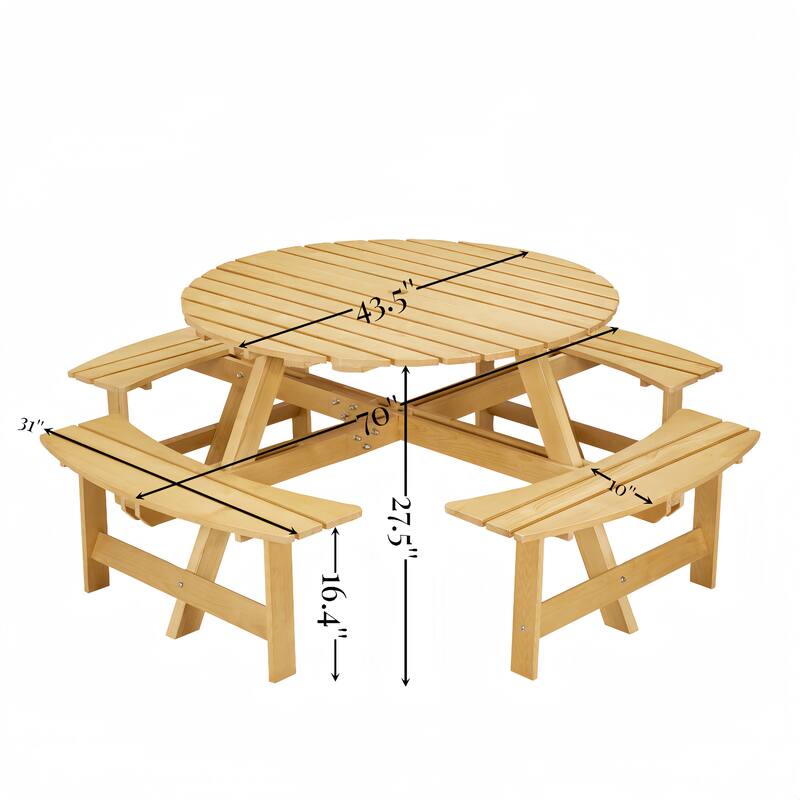 Outside Picnic Table Set with Benches for Garden,Backyard,Porch,Patio