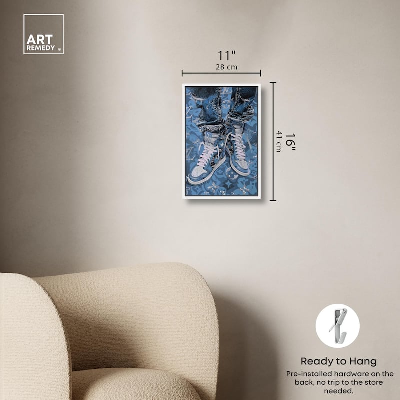 Blue Dreams Sneakers Canvas by Art Remedy