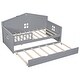 preview thumbnail 12 of 34, Charming House-shaped Design Wooden Daybed with Fence, Trundle and Smart Sensor Lights, Twin size