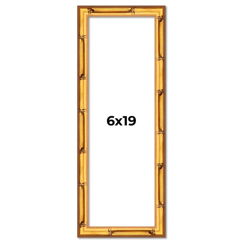 6x19 Frame Gold Bamboo Picture Frame Modern Photo Frame Includes UV Acrylic Shatter Guard Front Acid Free Foam Backing Board