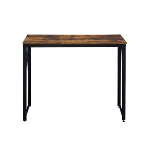 Wooden Writing Desk with Metal Frame in Weathered Oak and Black