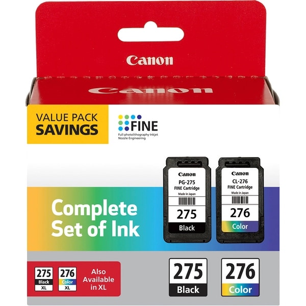 Canon Pixma Ts3522 Ink Cartridges Canon PG-275 / CL-276 Value Pack Complete Set of Ink - Black & Color