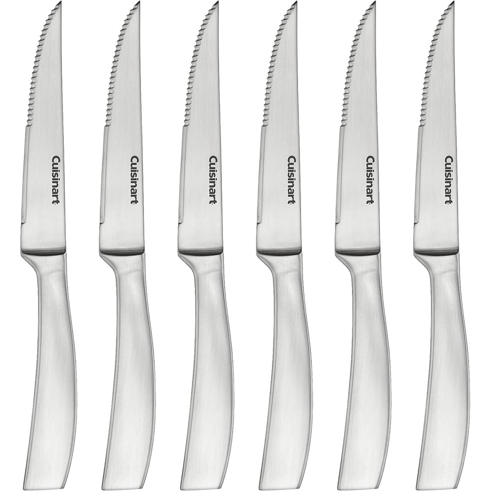 harriet Steak Knife Set, Serrated Steak Knives Set of 6, Full Tang German  Stainless Steel Steak Knives, Black