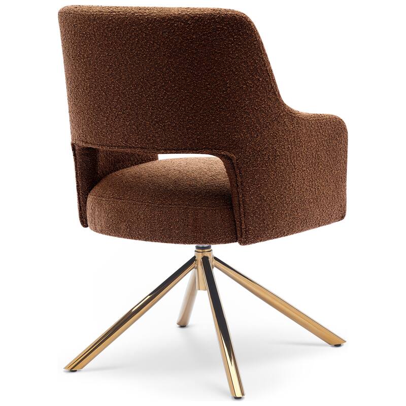 Boucle Polyester Upholstered Swivel Accent Chair - Stain Resistant (Set of 4)