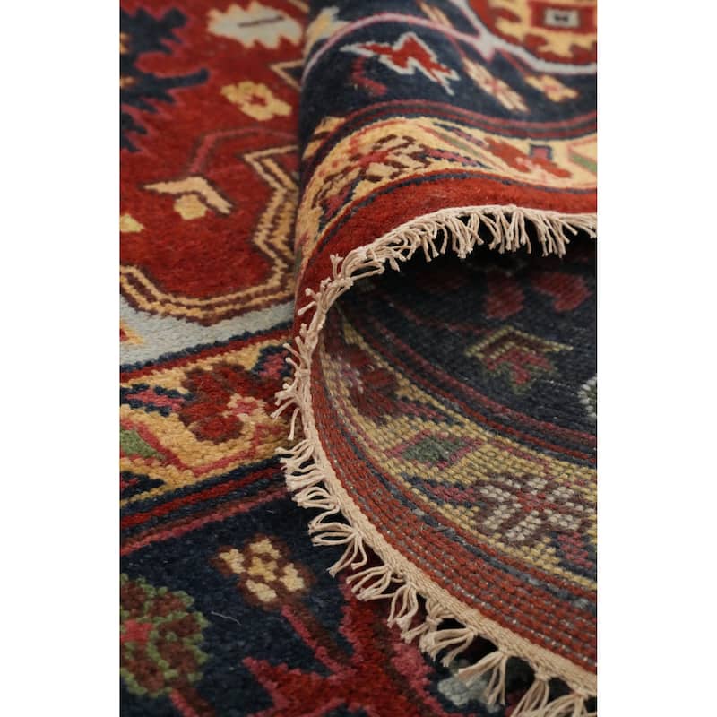 Hand Knotted Oriental 100% Wool Carpet Traditional Medallion Oranges & Rust Heriz (serapi) Area Rug - 14' 1'' X 9' 10''