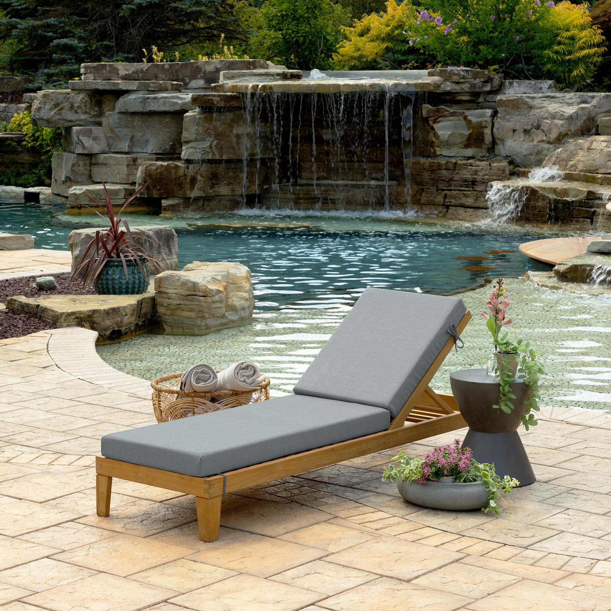 ARDEN Foam Outdoor Chaise Lounge Cushion, 21 x 72 - Overstock
