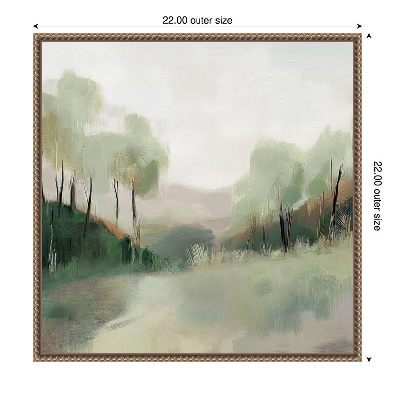 Natures Sapphire Touch No. 2 by Mona Grace Framed Canvas Wall Art Print - 22 x 22 in