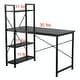 preview thumbnail 13 of 23, Utopia Alley Computer Desk with Shelves - 47-inch Black Metal Desk with 4-Tier Storage Bookshelves, Rustic Brown & Black