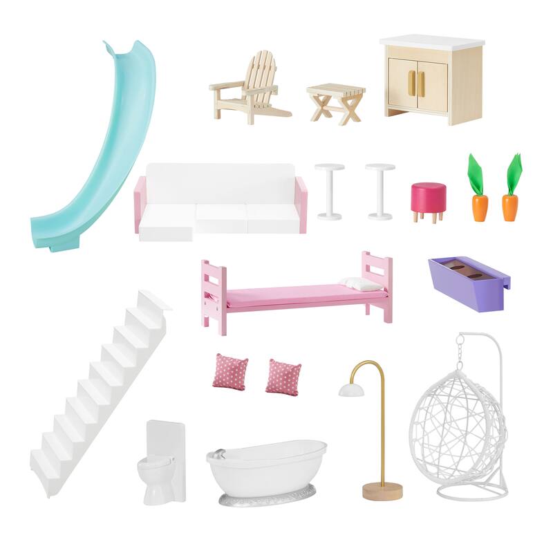 Teamson Kids Dreamland Boho Beach House & Accessories