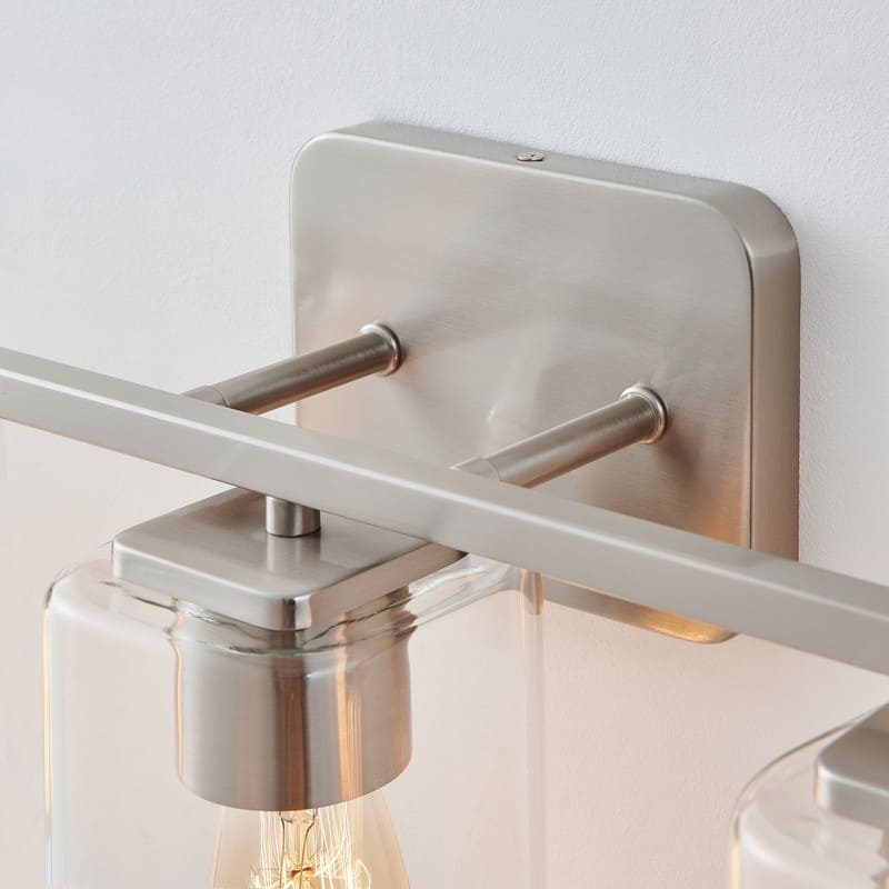 KAWOTI 6-Light Square Clear Glass Shade Vanity Light