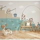 preview thumbnail 4 of 3, GK Wall Design Cartoon Colorful Cats and Fish Nursery Removable Wallpaper