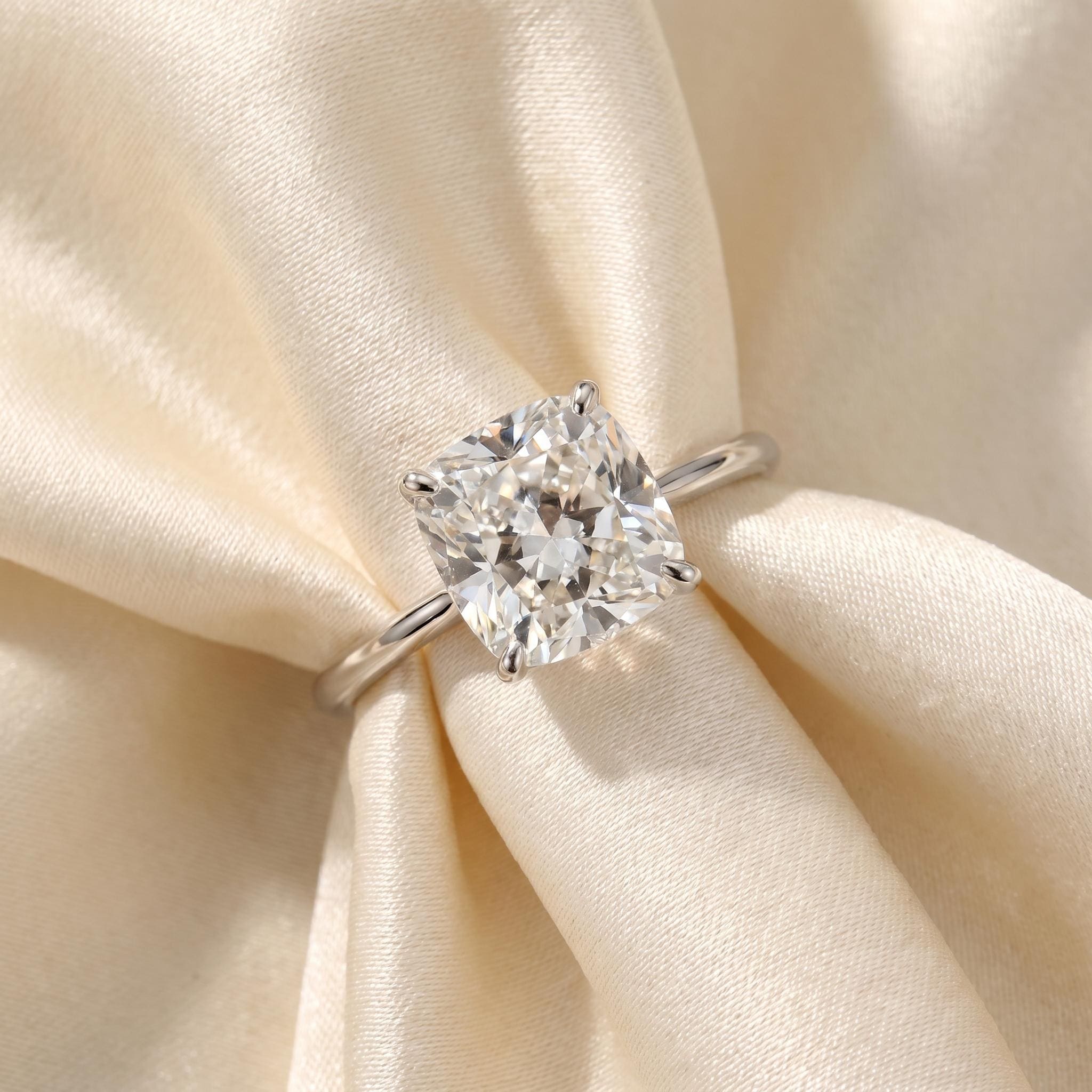Bliss Diamond 4.39CT Cushion Diamond GIA Certified Solitaire Engagement Ring White Gold