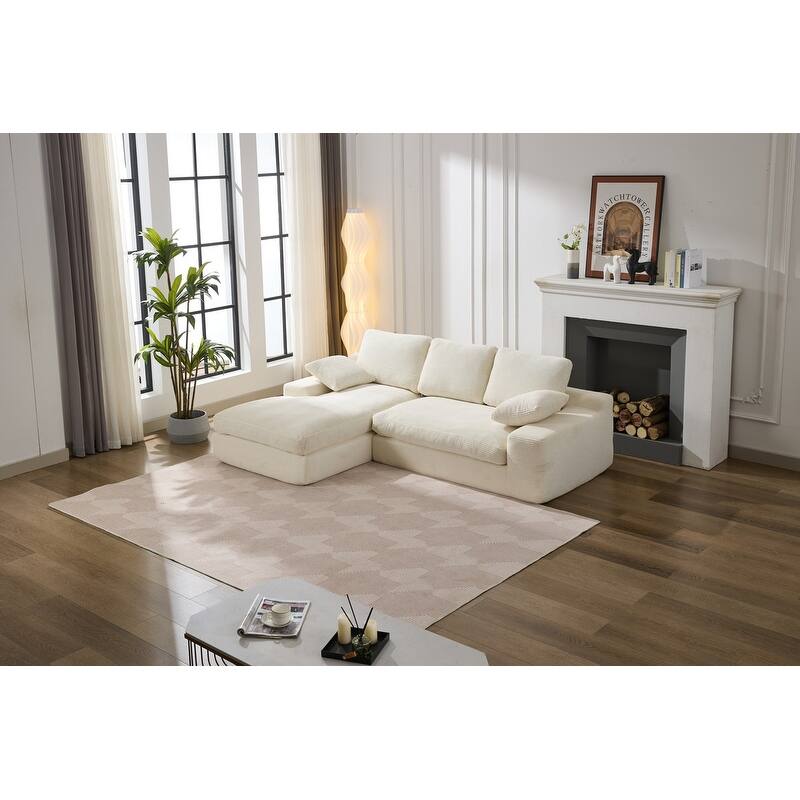 98.40" Corduroy L-Shaped Sofa