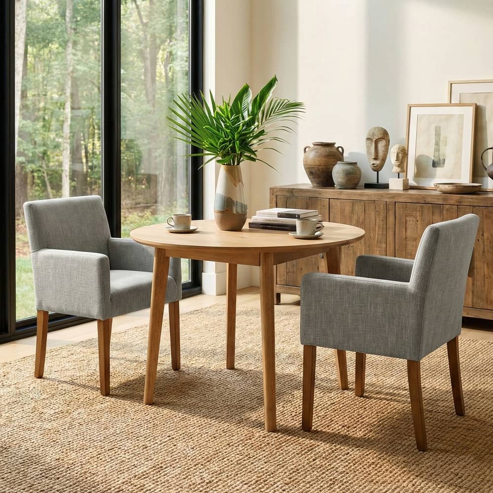 Linen Upholstered Armchair(Set of 2)