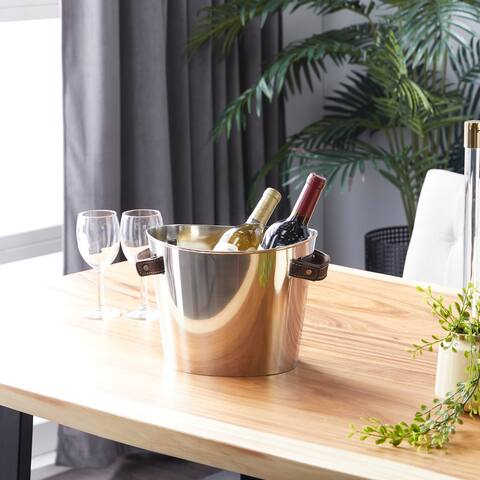 Silver Stainless Steel Contemporary Wine Holder 8 x 12 x 8 - 12 x 8 x 8
