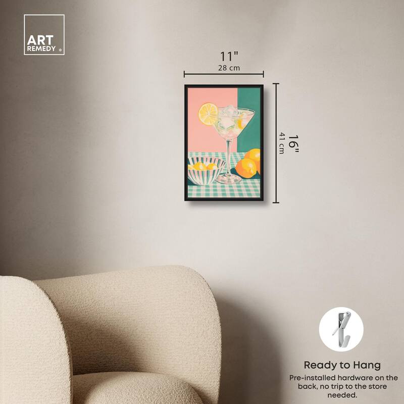 Lemon Slice Drink Canvas by Art Remedy