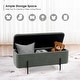 preview thumbnail 29 of 31, MCombo Storage Ottoman Bench, Teddy Fabric Upholstered Footstool with Storage Space - 15.7"D x 47.2"W x 20.5"H