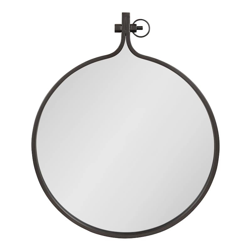 Kate and Laurel Yitro Round Wall Mirror - 23.5x28.5 - Gray