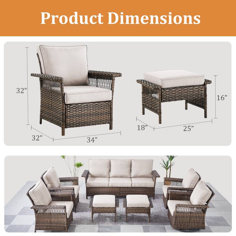 Outdoor Glider Chair with Soft Cushion