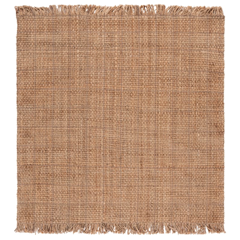 SAFAVIEH Flatweave Natural Miyoko Fiber Farmhouse Jute Rug - 6' Square - Natural