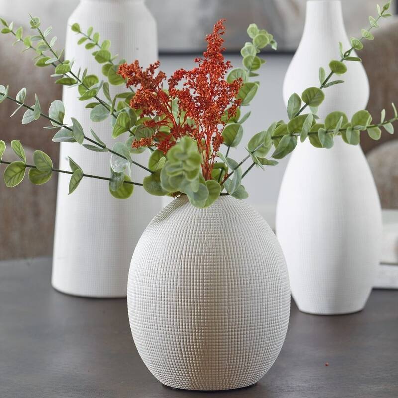 Uttermost Forma White Ceramic Vases Set/3