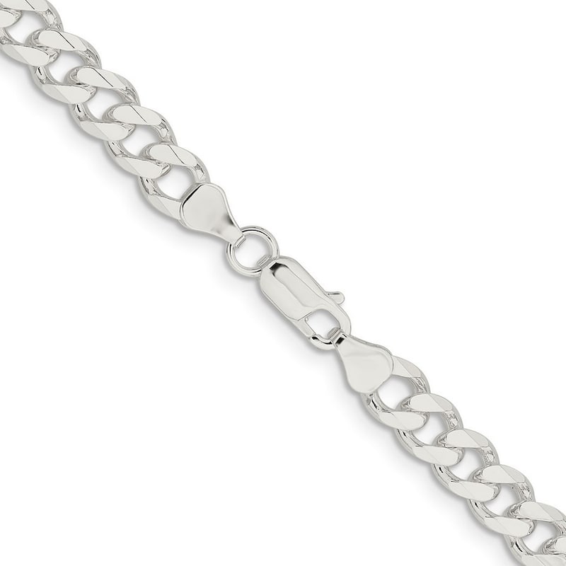 Curata 925 Sterling Silver 7.5mm Curb Chain Necklace for Men