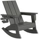 preview thumbnail 17 of 68, Shoreside Kids Outdoor Poly Adirondack Rocking Chair with Cup Holder (Set of 2)