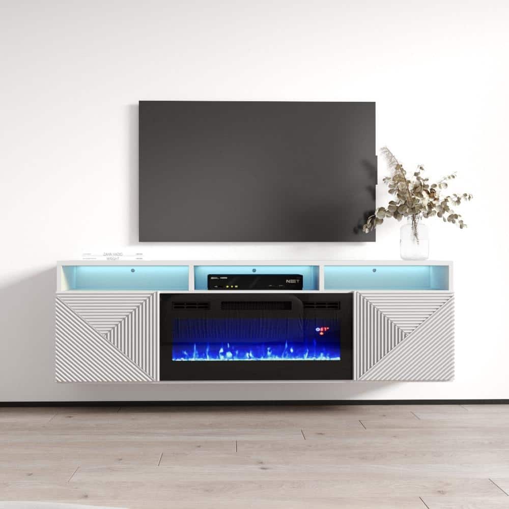 Giza EF Wall Mounted Electric Fireplace Modern 63" TV Stand