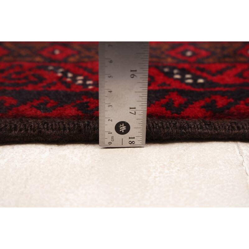 ECARPETGALLERY Hand-knotted Teimani Dark Navy, Red Wool Rug - 3'4 x 6'4