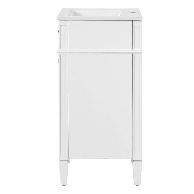 16" Bathroom Vanity with Ceramic Sink, Soft-Close Door & Adjustable Shelf