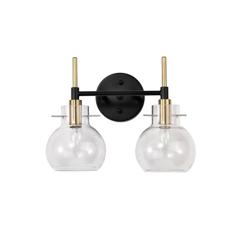 14 Inch Clear Glass Design Wall Sconces with 2 Light (SOLD AS A PAIR)