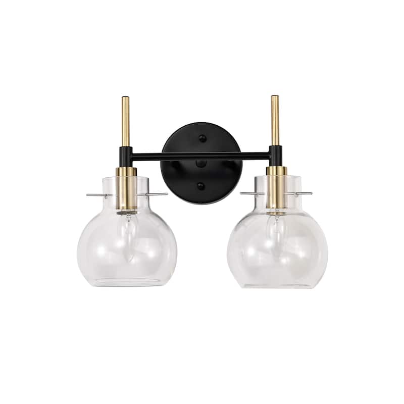 Layla 14 Inch Clear Glass Design Wall Sconces with 2 Light - N/A