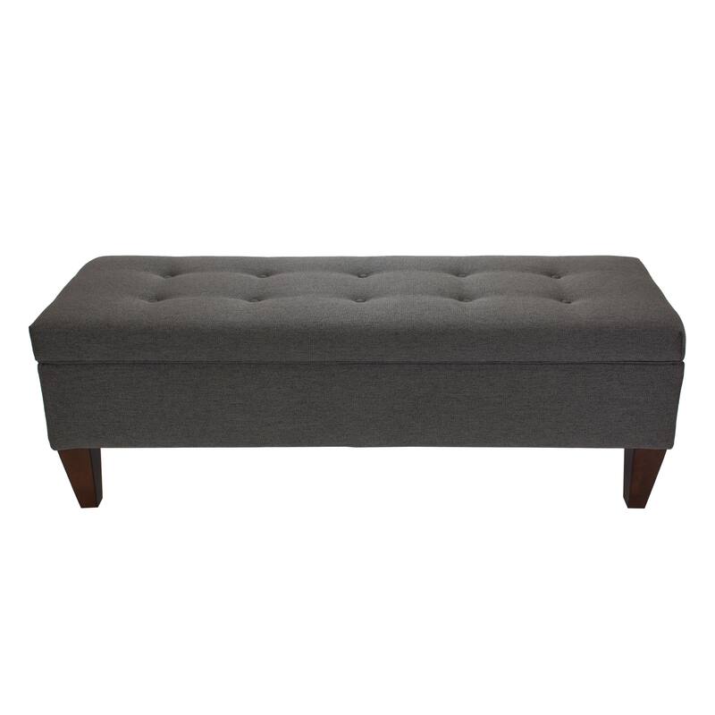 Brooke Corona Upholstered Button-tufted Wood Long Storage Bench - Brown
