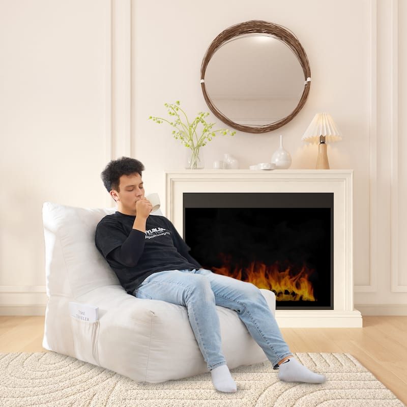Bean Bag Chair with High-Density Memory Foam, Ergonomic Reading Floor Sofa Chair, Soft Bean Bag Sofa for Bedroom Apartment