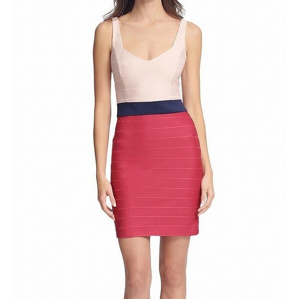 guess pink bandage dress