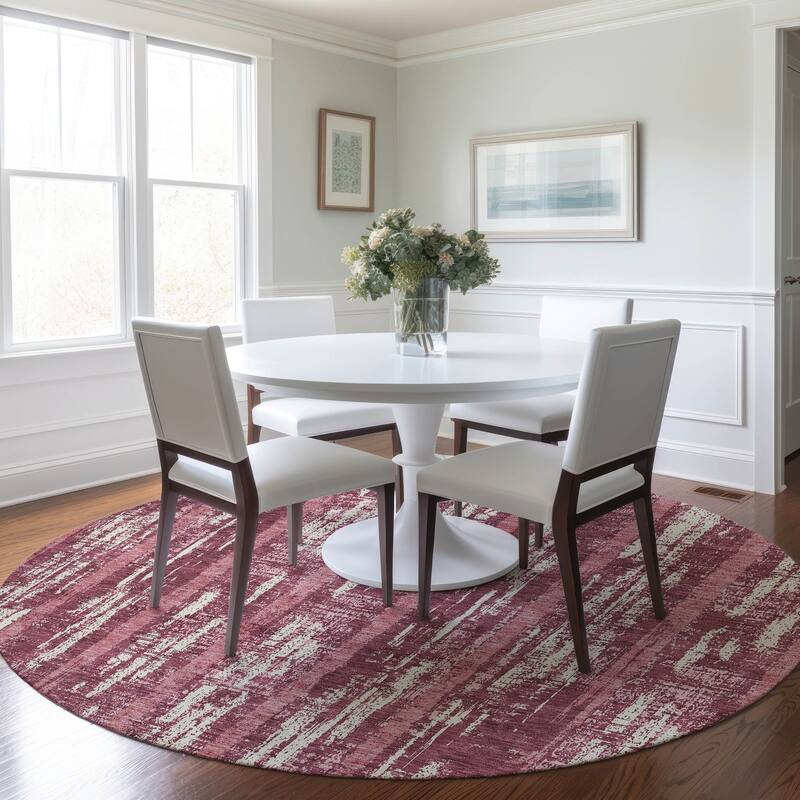 Machine Washable Indoor/ Outdoor Chantille Stripe Ombre Rug