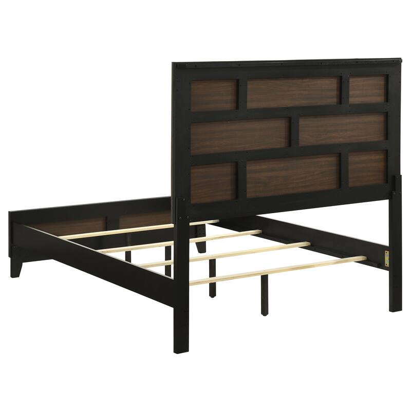 Watson Transitional Wood Panel Bed Grey Oak