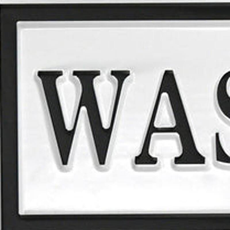 HomeRoots 10" X 36" White And Black Wash Dry Fold Metal Wall Decor