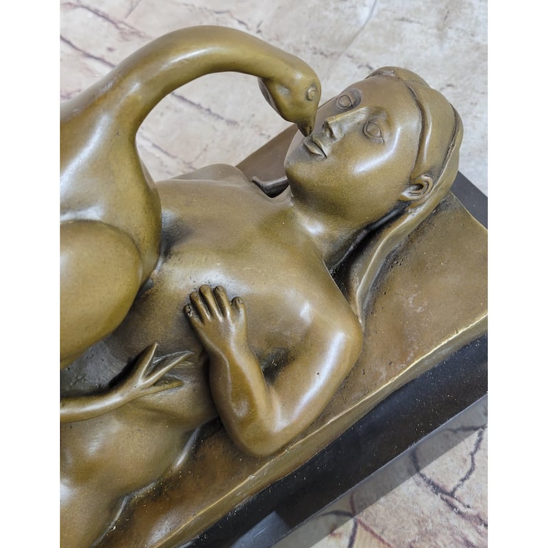 Leda And The Swan Zeus Modern Art Bronze Sculpture Statue By Fernando Botero 9 Inches X 15 Inches: