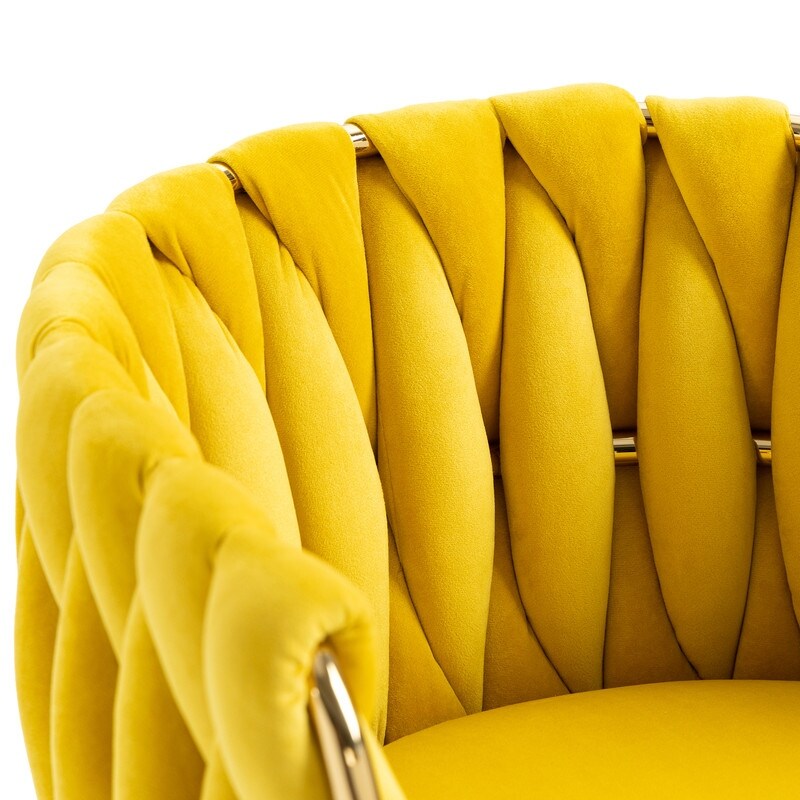 Swivel Bar Stools with Footrest Counter Height Dining Chairs Set of 2, Mustard