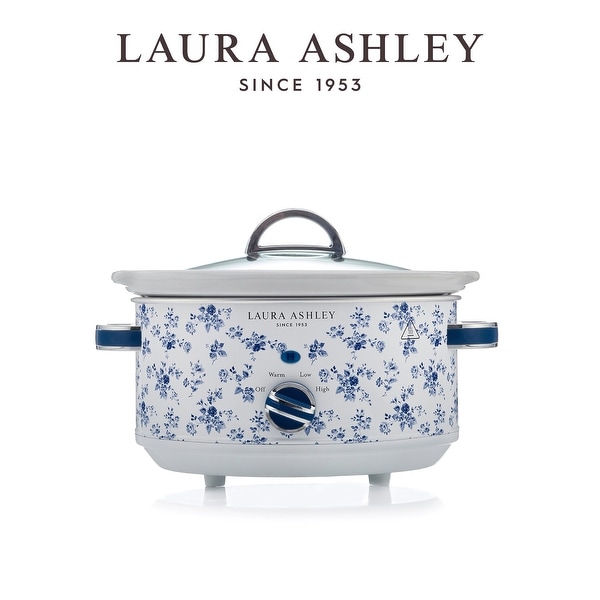VQ Laura Ashley China Rose Slow Cooker, 6.5L, Hand-Applied Print