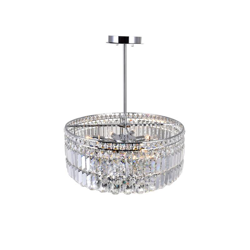 Colosseum 8 Light 20in Chrome Down Chandelier with Crystals