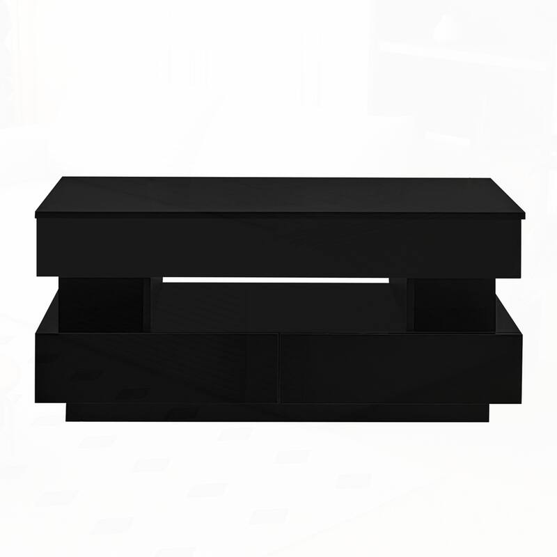 Lift-Top Coffee Table with High-Gloss Finish for Living Room