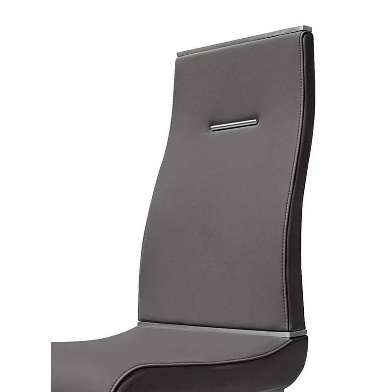 Chrome/Gray Faux Leather Upholstered Metal Frame Dining Chair, Set of 2, Sturdy Dining Chair for Dining Rooms - 19