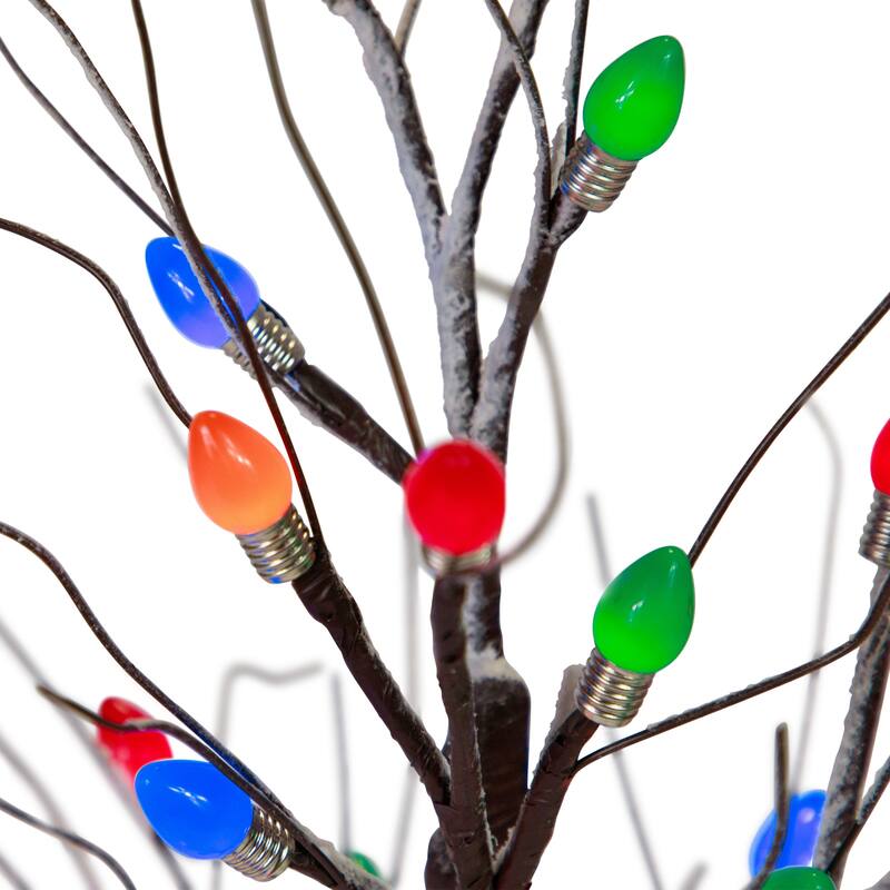 24" LED Lighted Frosted Tabletop Christmas Tree - Multi-Color lights