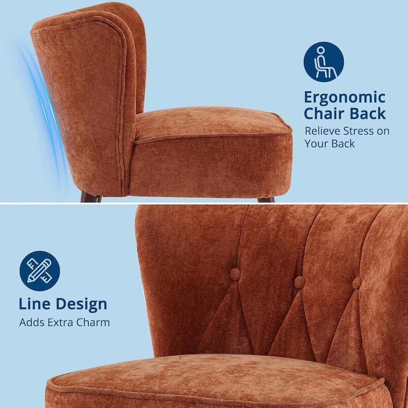 Modern Wingback Living Room Chair, Upholstered Fabric Accent, Single Sofa Chair with Lounge Seat and Wood Legs
