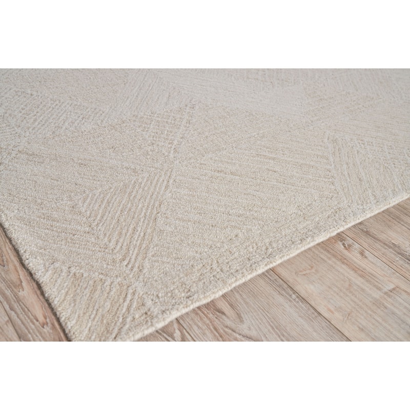 EXQUISITE RUGS Caprice Hand-tufted New Zealand Wool Beige/Ivory Area Rug.