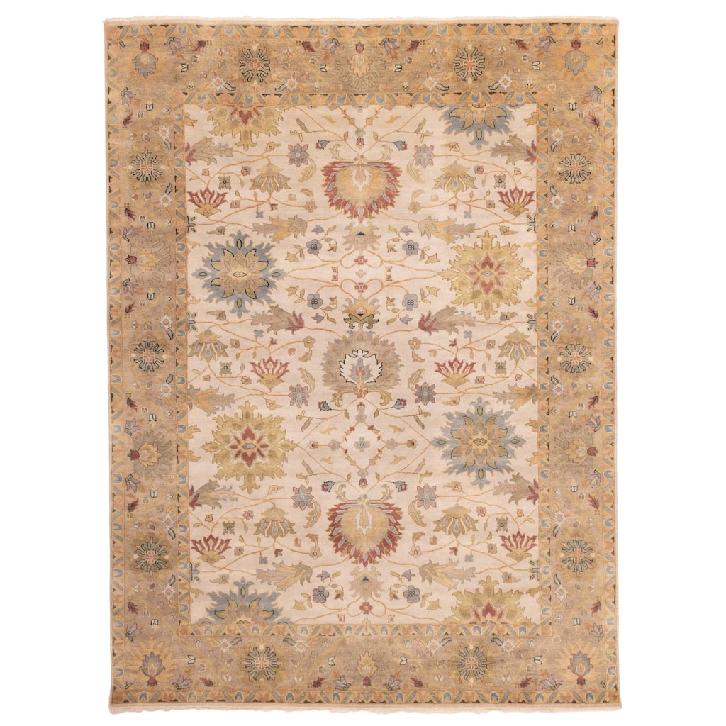 ECARPETGALLERY Hand-knotted Jules Serapi Ivory Wool Rug - 8'11 x 11'9