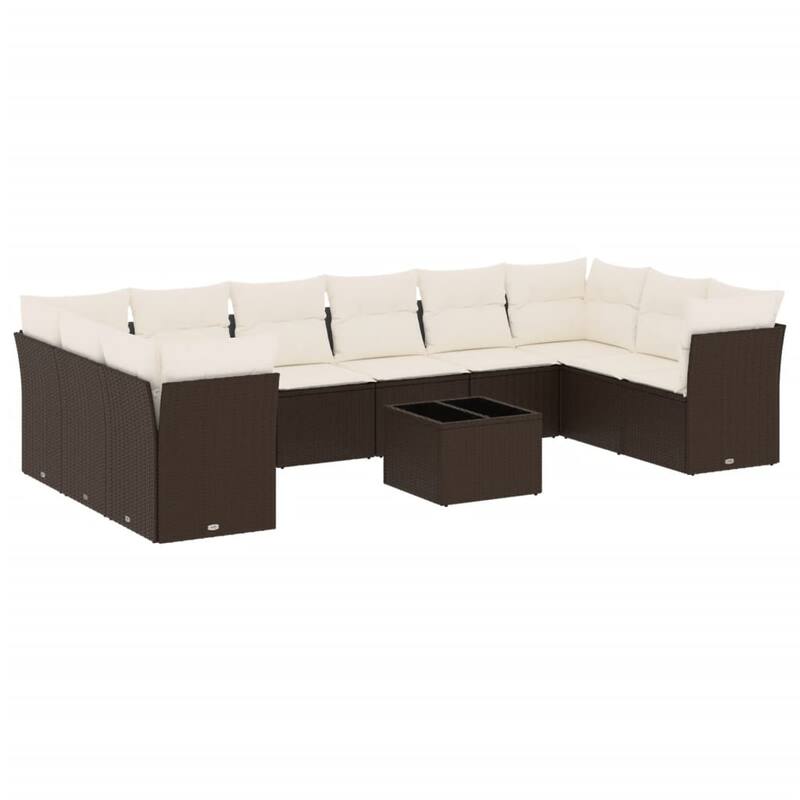 vidaXL Garden Sofa Set Brown PE rattan Large Modular Garden Sofa Set - 21.7 x 21.7 x 14.6